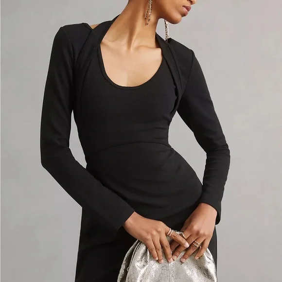 chinese dress ladies By Anthropologie Long-Sleeve A-Line Sweater Mini Dress